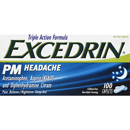Excedrin - Pain Reliever - Pm Headche - 100 Caplets