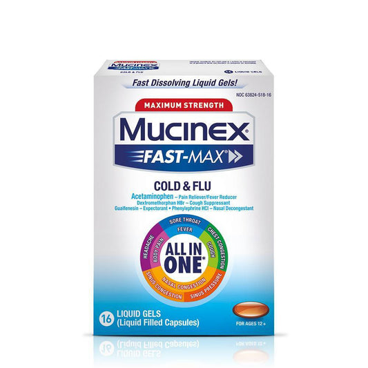 Mucinex - Fast Max Liquid Gels - Cold & Flu - 16 Ct