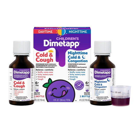 Dimetapp - Day/Night - Children'S - Grape Flavor - 4 Fl Oz/ 2 Pk - 8 Fl Oz Total