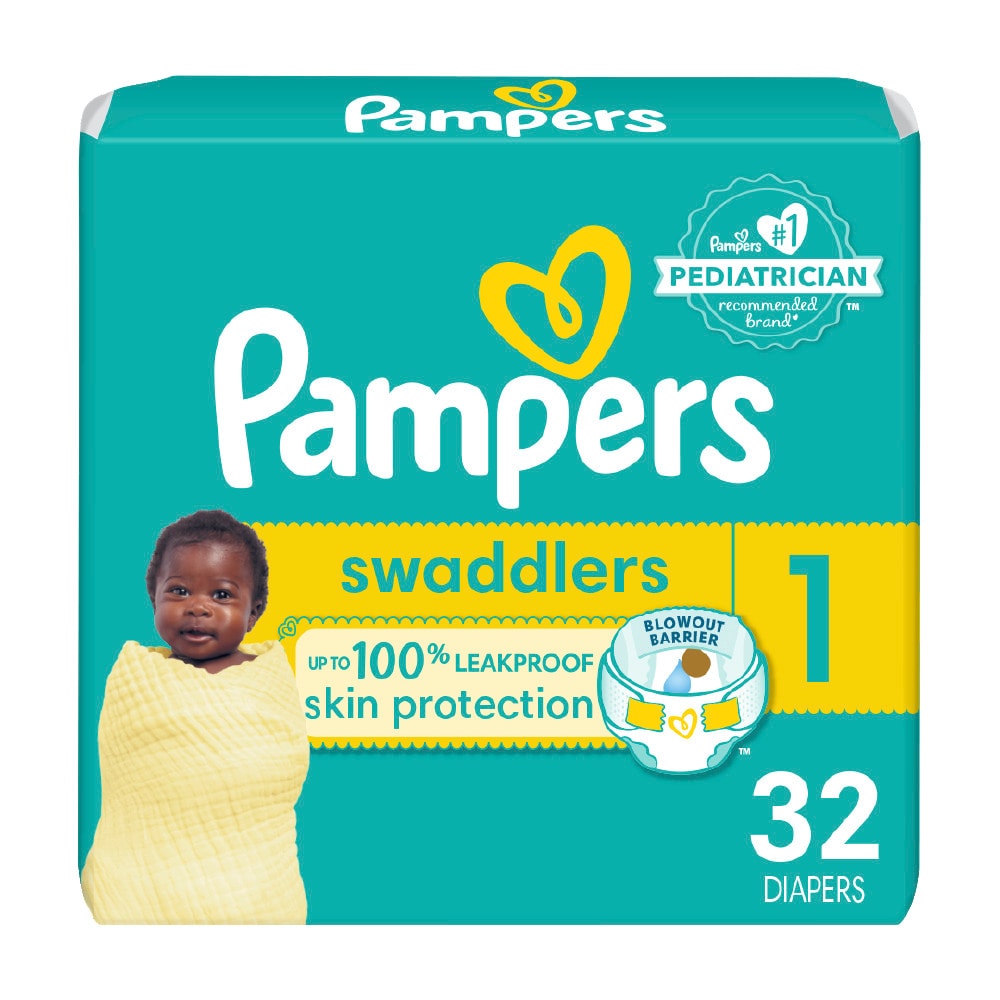 Pampers Diapers - Swaddlers Active Baby Diapers Size 1 - 32 Ct