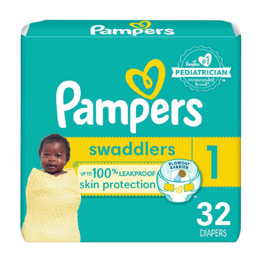 Pampers Diapers - Swaddlers Active Baby Diapers Size 1 - 32 Ct