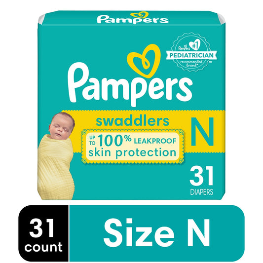 Pampers Diapers - Swaddlers - Newborn - 31 Count