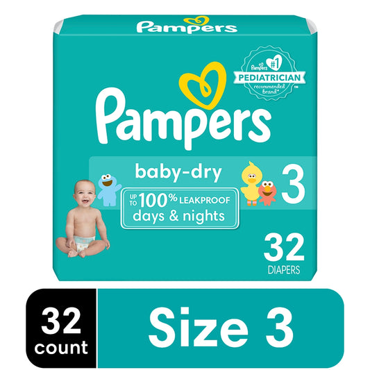 Pampers Diapers - Baby Dry - Size 3 - 32 Ct