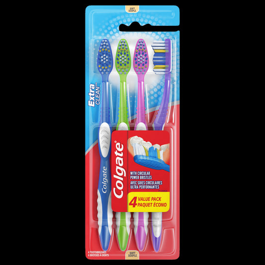 Colgate Toothbrush - Extra Clean - Soft Brush - 4 Pack