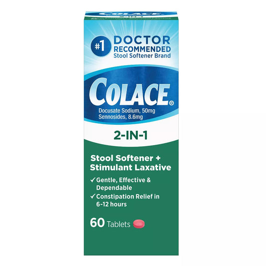 Colace - Softener - 2In1 W/ Stimulating Laxative - 60 Tablets