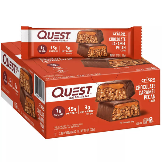 Quest - Hero Bars - Chocolate Caramel Pecan  - 12/12ct - 2.12 Oz