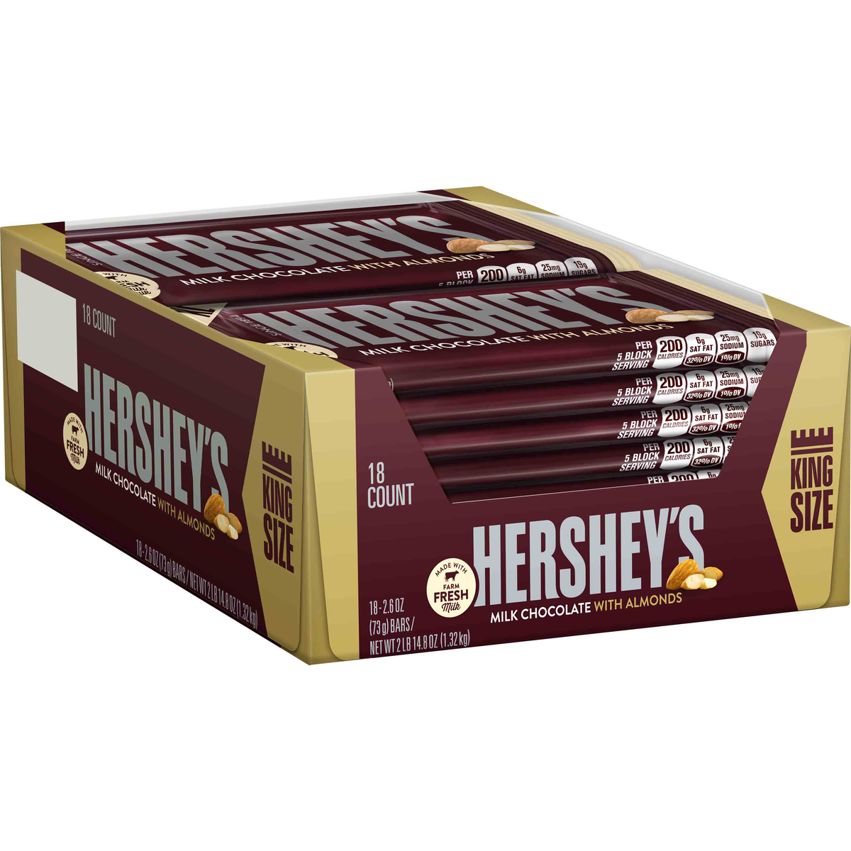 Hershey's Milk Chocolate with Almonds King Size 18 Count