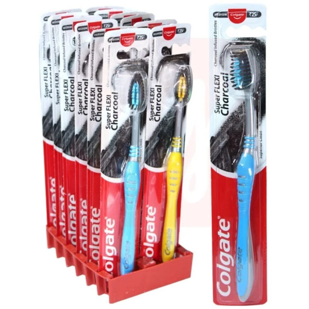 Colgate Toothbrush - Medium Super Flexi Charcoal - 1 Ct
