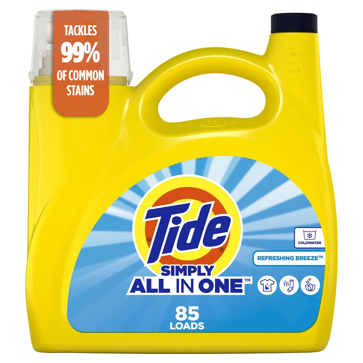 Tide - Simply All In One Liquid Laundry Refreshing Breeze - 107 Oz